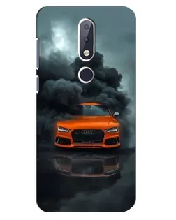 Чехол для Nokia 6.1 Plus с картинкой «Audi в облаках дыма»