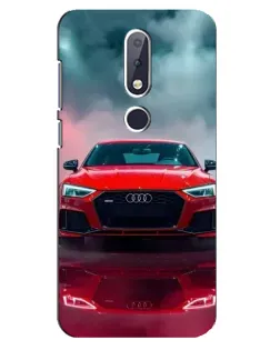 Чехол для Nokia 6.1 Plus с картинкой «Audi RS — красный стиль»