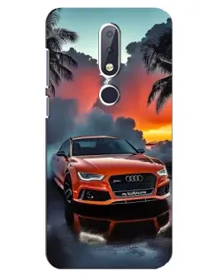 Чехол для Nokia 6.1 Plus с картинкой «Audi — закат»