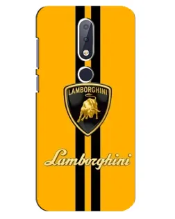 Чохол для Nokia 6.1 Plus з картинкою «Lamborghini Stripe жовтий»