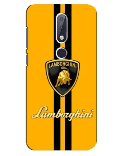 Чохол для Nokia 6.1 Plus з картинкою «Lamborghini Stripe жовтий»