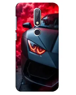 Чохол для Nokia 6.1 Plus з картинкою «Lamborghini червоне сяйво»