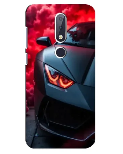 Чохол для Nokia 6.1 Plus з картинкою «Lamborghini червоне сяйво»
