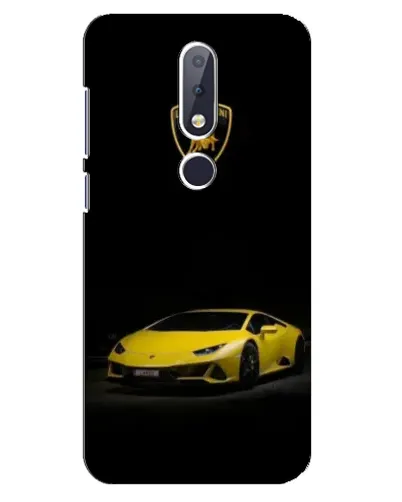 Чохол для Nokia 6.1 Plus з картинкою «Lamborghini жовтий акцент»