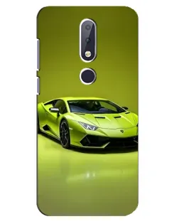 Чохол для Nokia 6.1 Plus з картинкою «Салатовий Lamborghini Huracan»