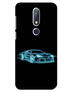 Чохол для Nokia 6.1 Plus з картинкою «Неоновий контур Lamborghini»