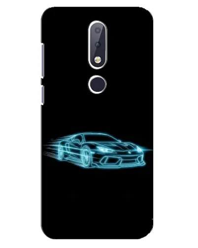Чохол для Nokia 6.1 Plus з картинкою «Неоновий контур Lamborghini»