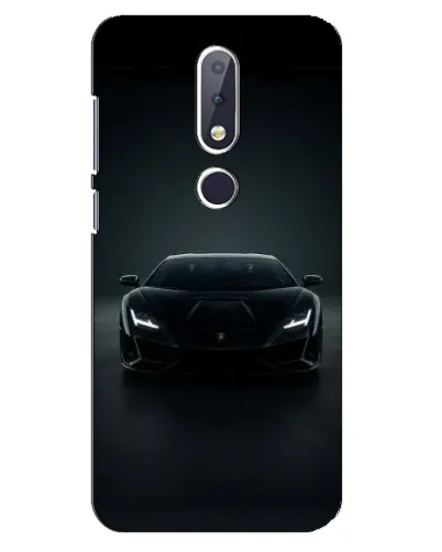 Чохол для Nokia 6.1 Plus з картинкою «Чорний Lamborghini Aventador»