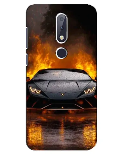 Чохол для Nokia 6.1 Plus з картинкою «Lamborghini у вогні»