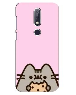 Чохол для Nokia 6.1 Plus з картинкою «Pusheen та печиво» Чохол для Nokia 6.1 Plus з картинкою «Pusheen та печиво»