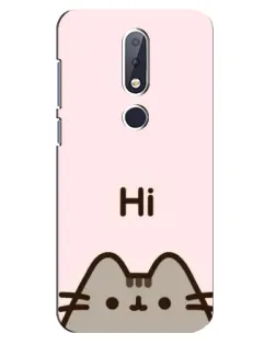 Чехол для Nokia 6.1 Plus с картинкой «Пушин говорит Hi»