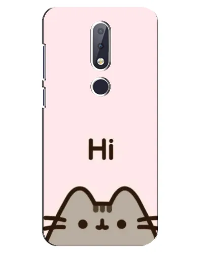 Чехол для Nokia 6.1 Plus с картинкой «Пушин говорит Hi»