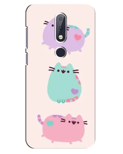 Чехол для Nokia 6.1 Plus с картинкой «Pusheen трио»