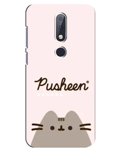 Чехол для Nokia 6.1 Plus с картинкой «Pusheen логотип»