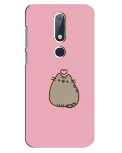 Чехол для Nokia 6.1 Plus с картинкой «Pusheen сердце»