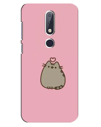 Чехол для Nokia 6.1 Plus с картинкой «Pusheen сердце»