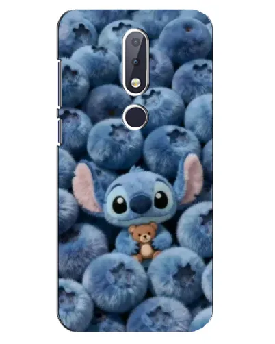 Чехол для Nokia 6.1 Plus с картинкой «Стич и голубика»
