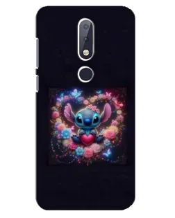 Чехол для Nokia 6.1 Plus с картинкой «Stitch в цветах» Чехол для Nokia 6.1 Plus с картинкой «Stitch в цветах»