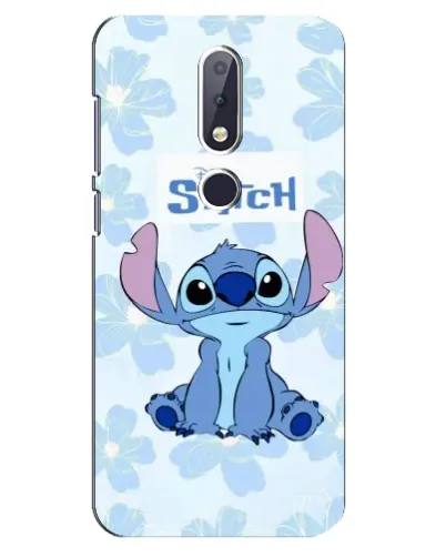 Чехол для Nokia 6.1 Plus с картинкой «Stitch среди цветов»