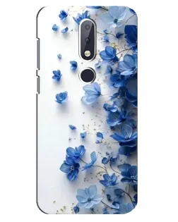 Чехол для Nokia 6.1 Plus с картинкой «Голубой цветочный каскад»