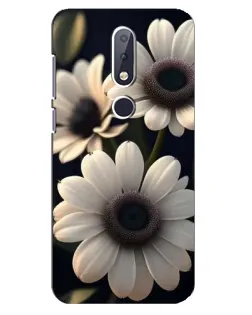 Чехол для Nokia 6.1 Plus с картинкой «Белые маргаритки макро»