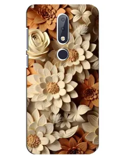 Чехол для Nokia 6.1 Plus с картинкой «Бежевый флористический декор»