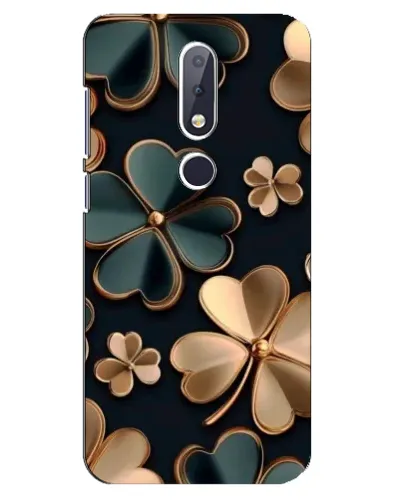 Чехол для Nokia 6.1 Plus с картинкой «Клевер в золоте»