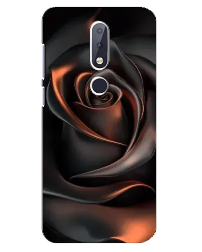 Чехол для Nokia 6.1 Plus с картинкой «Шелковая черная роза»