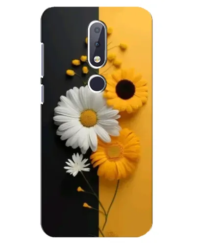 Чехол для Nokia 6.1 Plus с картинкой «Подсолнух и ромашка»