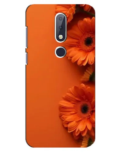 Чехол для Nokia 6.1 Plus с картинкой «Оранжевые герберы»