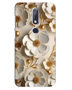 Чехол для Nokia 6.1 Plus с картинкой «Белие бумажние  цвети»