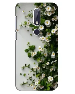 Чехол для Nokia 6.1 Plus с картинкой «Ветка мелких белых цветов»