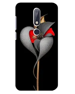 Чехол для Nokia 6.1 Plus с картинкой «Серебряный фантазийный цветок»