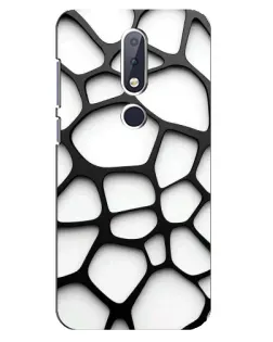 Чехол для Nokia 6.1 Plus с картинкой «Белая объемная сетка»