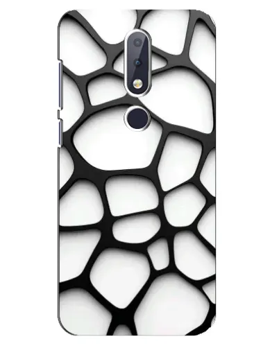 Чехол для Nokia 6.1 Plus с картинкой «Белая объемная сетка»