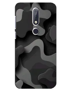 Чехол для Nokia 6.1 Plus с картинкой «Темный абстрактный камуфляж»