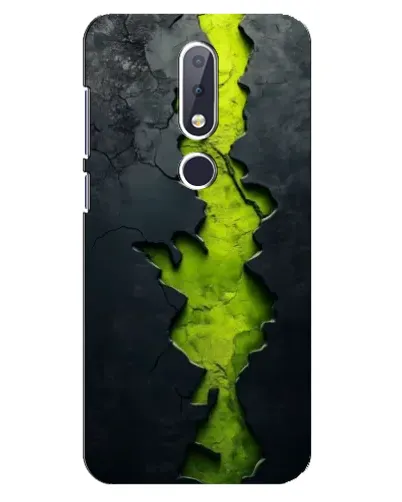 Чехол для Nokia 6.1 Plus с картинкой «Салатовый разлом скалы»
