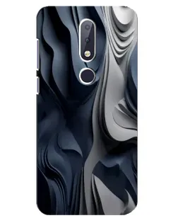 Чехол для Nokia 6.1 Plus с картинкой «Объемные синие складки»