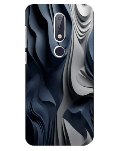 Чехол для Nokia 6.1 Plus с картинкой «Объемные синие складки»