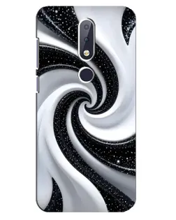 Чехол для Nokia 6.1 Plus с картинкой «Черно-белая спираль»