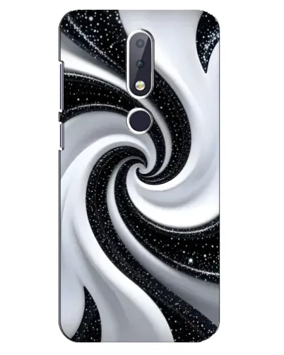 Чехол для Nokia 6.1 Plus с картинкой «Черно-белая спираль»