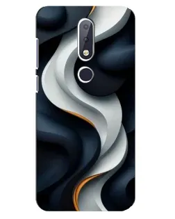 Чехол для Nokia 6.1 Plus с картинкой «Объемные черно-белые ленты»