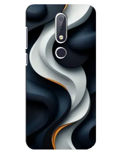 Чехол для Nokia 6.1 Plus с картинкой «Объемные черно-белые ленты»