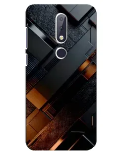 Чехол для Nokia 6.1 Plus с картинкой «Черные геометрические блоки»