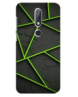 Чехол для Nokia 6.1 Plus с картинкой «Зеленые геометрические линии»