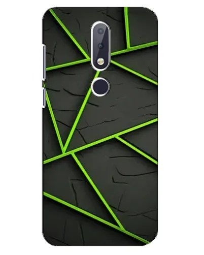 Чехол для Nokia 6.1 Plus с картинкой «Зеленые геометрические линии»