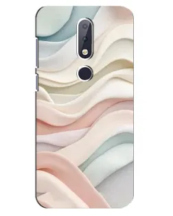Чехол для Nokia 6.1 Plus с картинкой «Пастельные нежные волны»