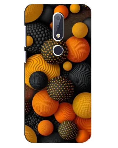 Чехол для Nokia 6.1 Plus с картинкой «Объемные оранжевые сферы»