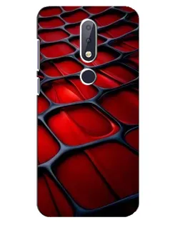 Чехол для Nokia 6.1 Plus с картинкой «Красная глянцевая сетка»