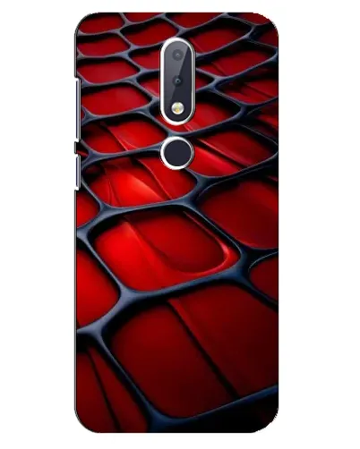 Чехол для Nokia 6.1 Plus с картинкой «Красная глянцевая сетка»